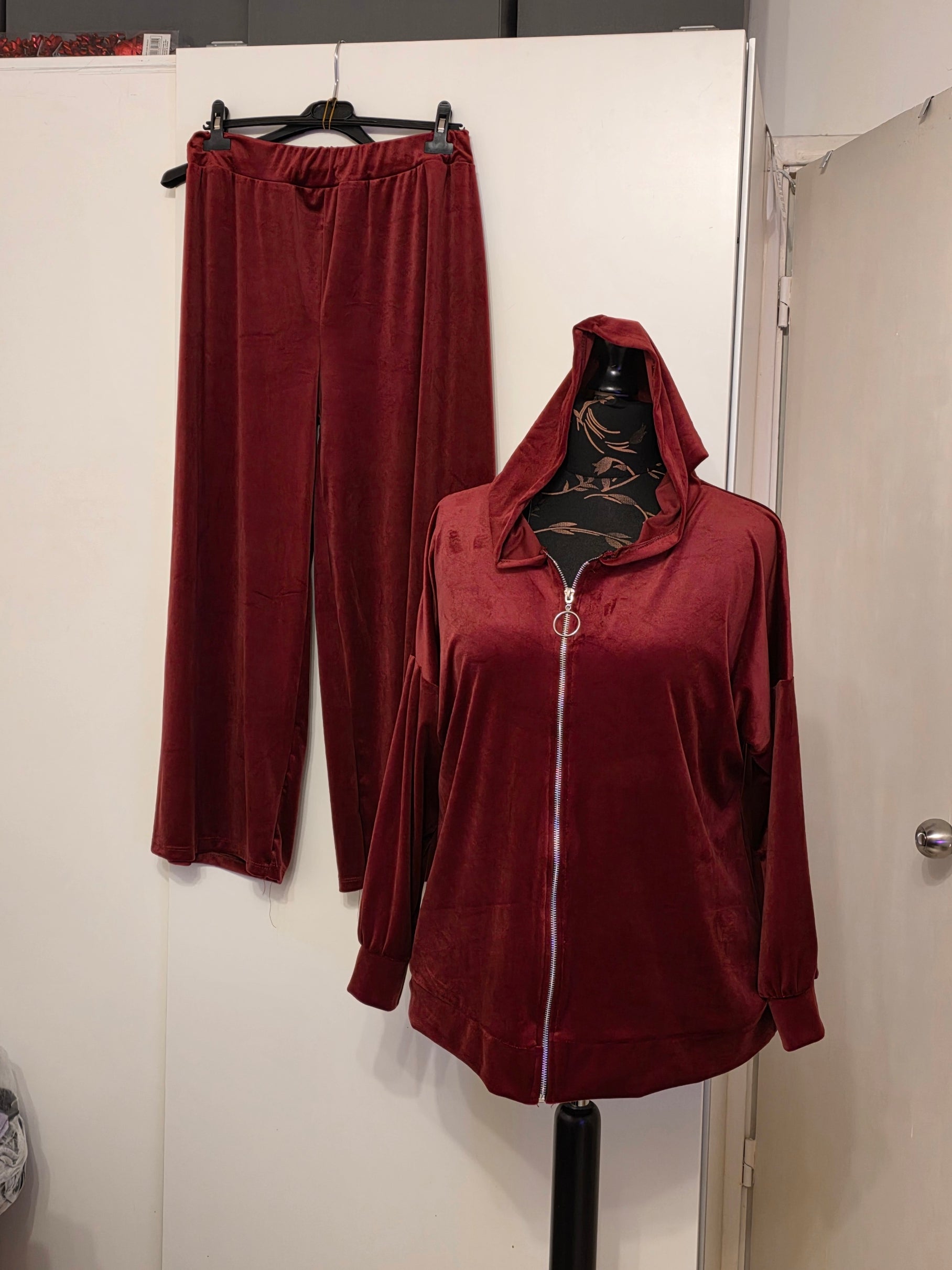 Hoodie tracksuit velour