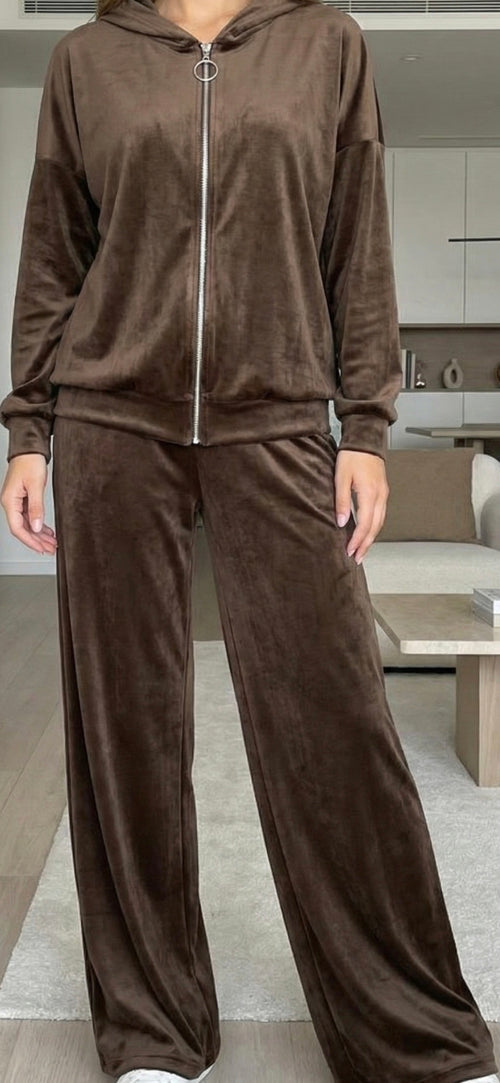 Hoodie tracksuit velour