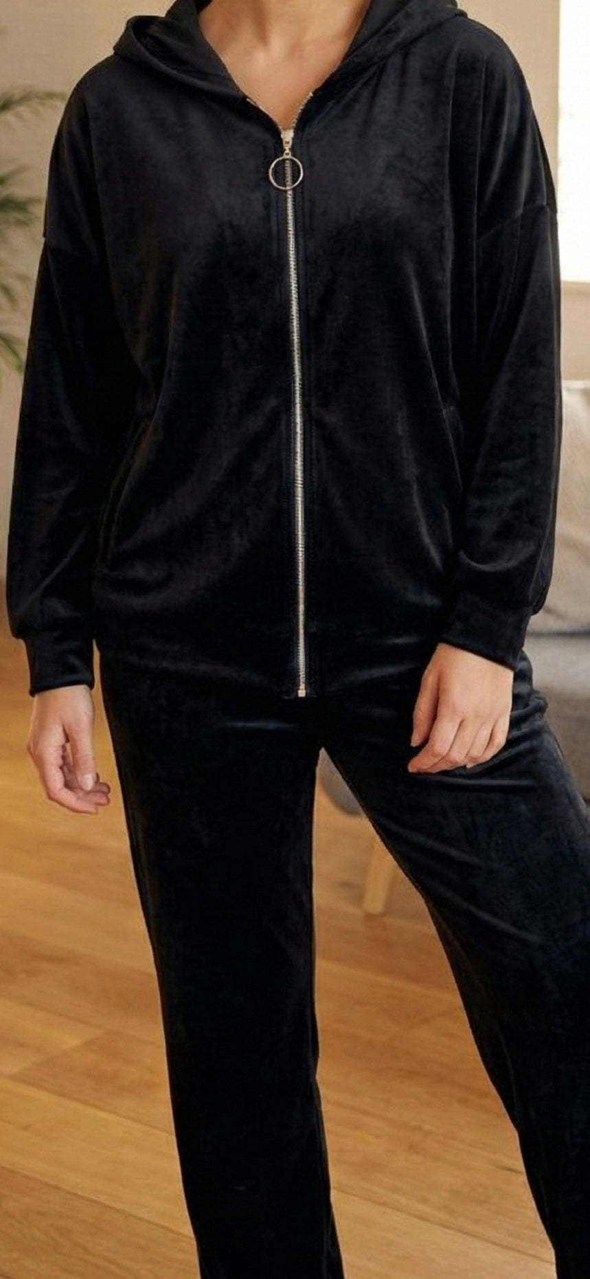 Hoodie tracksuit velour