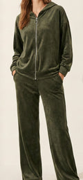 Hoodie tracksuit velour