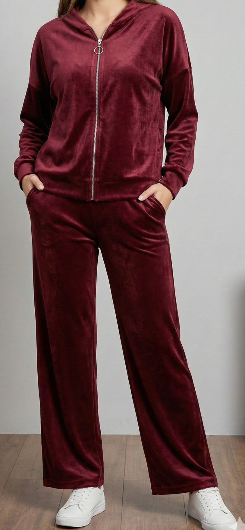 Hoodie tracksuit velour